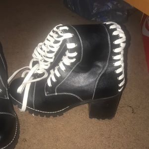 Lace up knee high boots